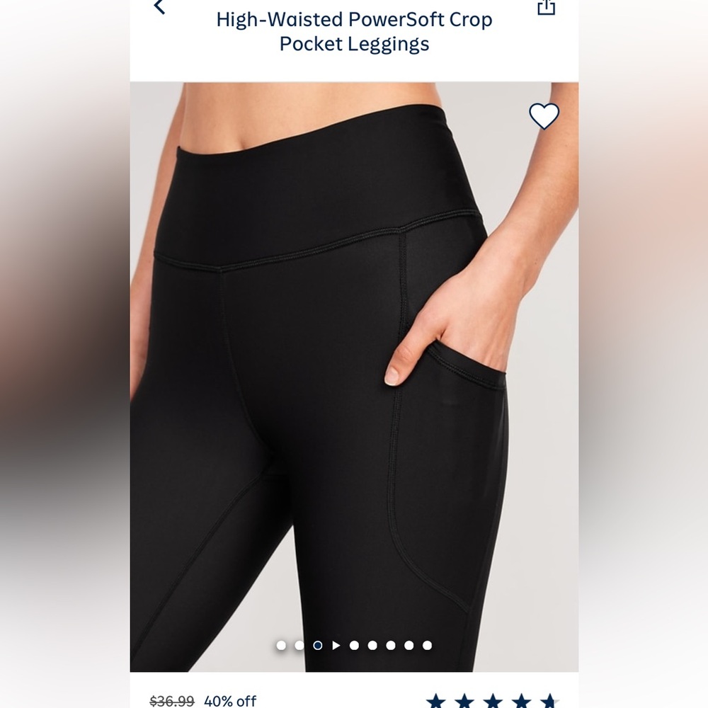Old Navy Black High-Waisted Capri Leggings with Side Pocket - Picture 4 of 9